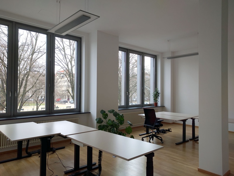 Bright 4 room office space with high ceilings to share on Oranienplatz